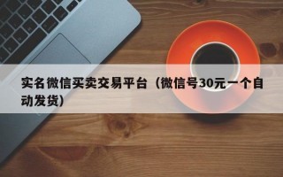 实名微信买卖交易平台（微信号30元一个自动发货）