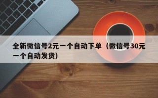 全新微信号2元一个自动下单（微信号30元一个自动发货）